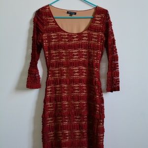 Red lace bodycon dress- MAX EDITION